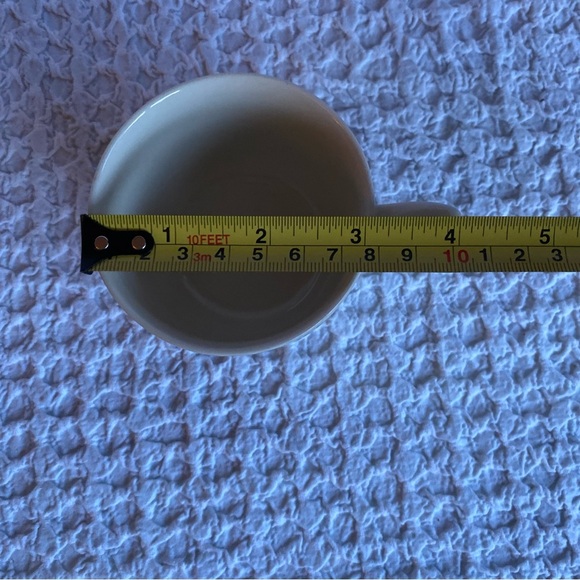 Vintage stoneware tea set tea cups & saucers white geese with bows speckled - Picture 13 of 16